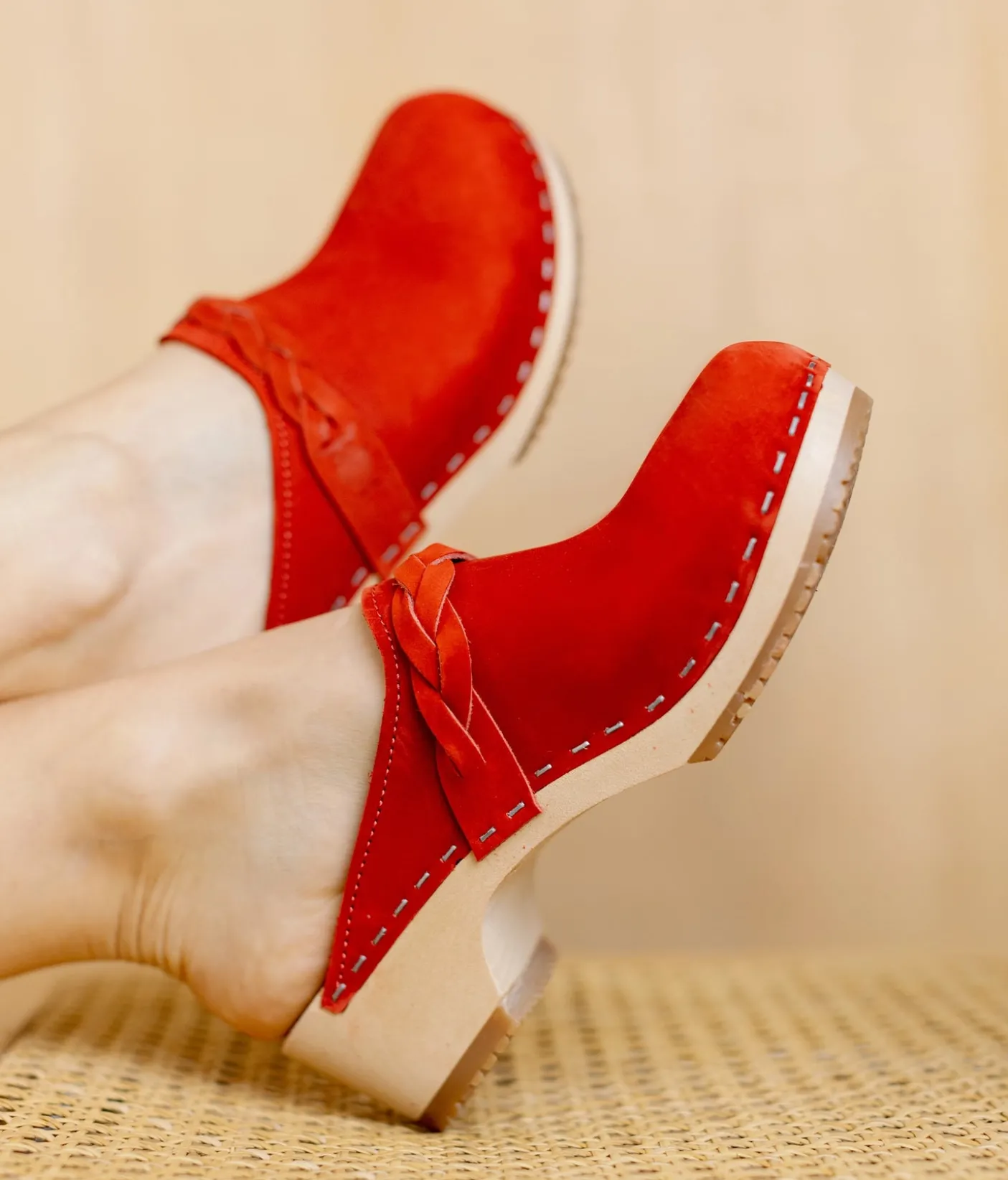 Brussels braided clog mule