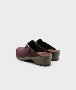 Halmstad buckled clog mules