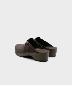 Halmstad buckled clog mules