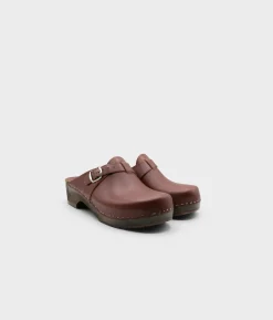 Halmstad buckled clog mules