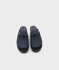 Halmstad buckled clog mules