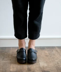 Nashville buckled clog mule